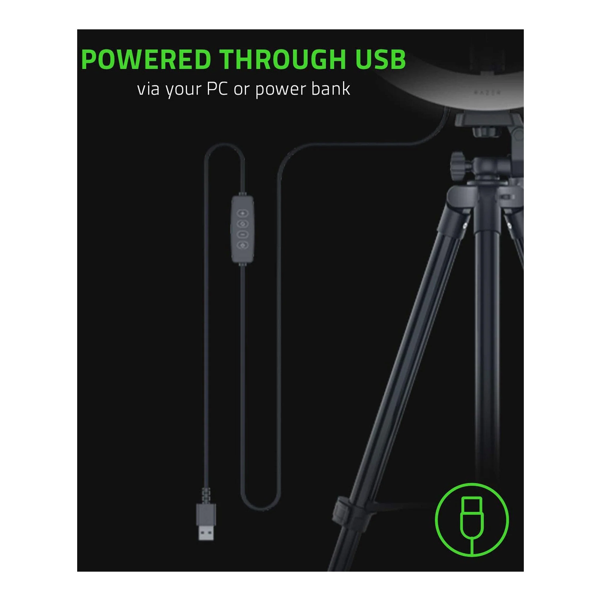 Razer RZ19-03660100-R3M1 12" USB LED SMD Ring Light with Tripod Stand - Image 7