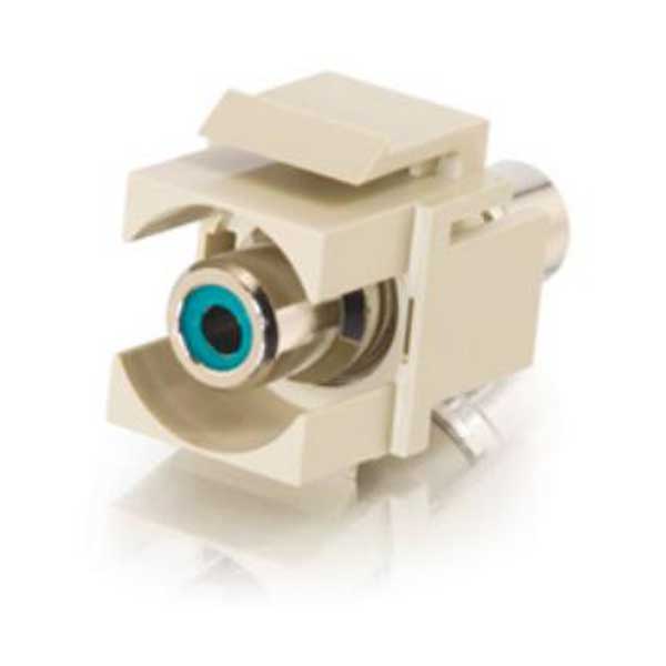 RCA Feed-Thru Connector Module (Green w/ Ivory Insert)