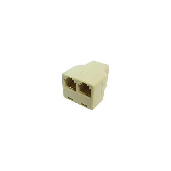 RJ-11 Triplex Adapter - RJ-11 Female / (2) RJ-11 Females