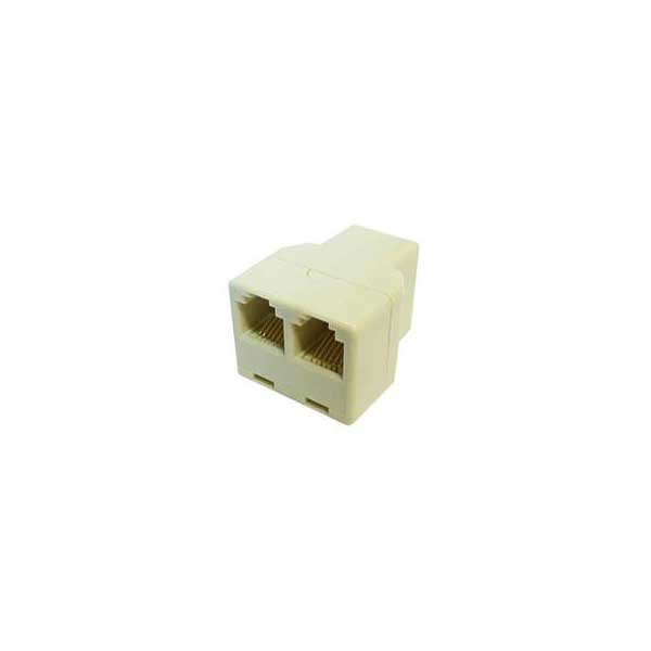 RJ-12 Triplex Adapter - RJ-12 Female / (2) RJ-12 Females