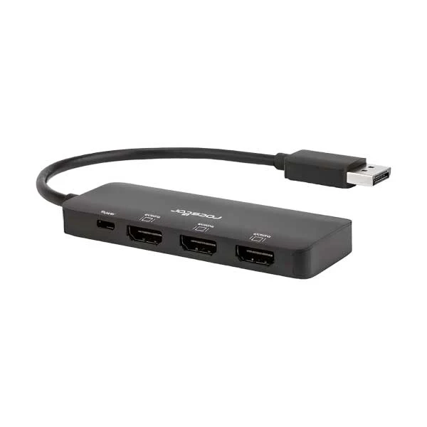 Rocstor DisplayPort 1.4 to Tripple HDMI 4K Adapter with MST | Black | Y10A314-B1