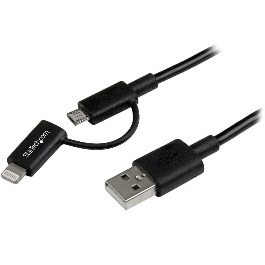 StarTech 3' Apple Lightning or Micro USB to USB cable Black - Image 3