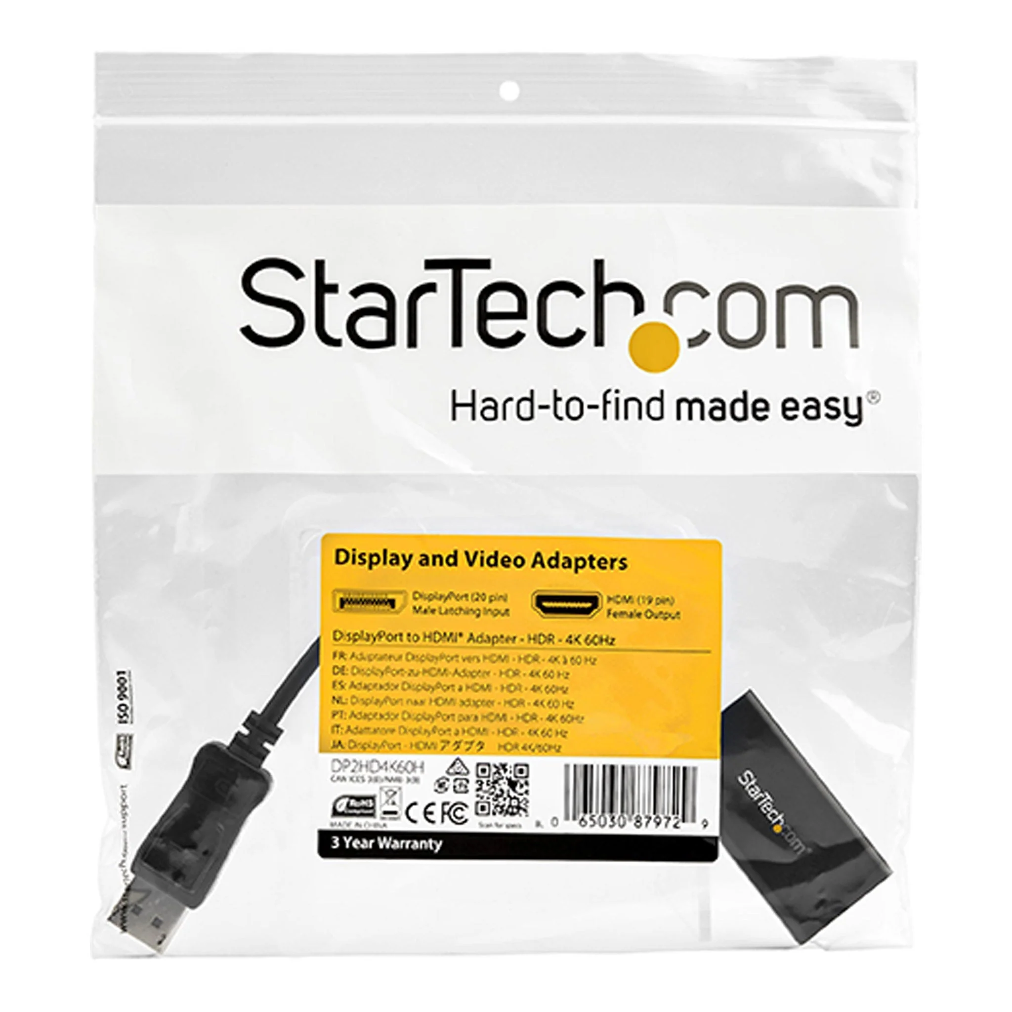 StarTech DP2HD4K60H DisplayPort to HDMI Adapter with HDR - Image 6