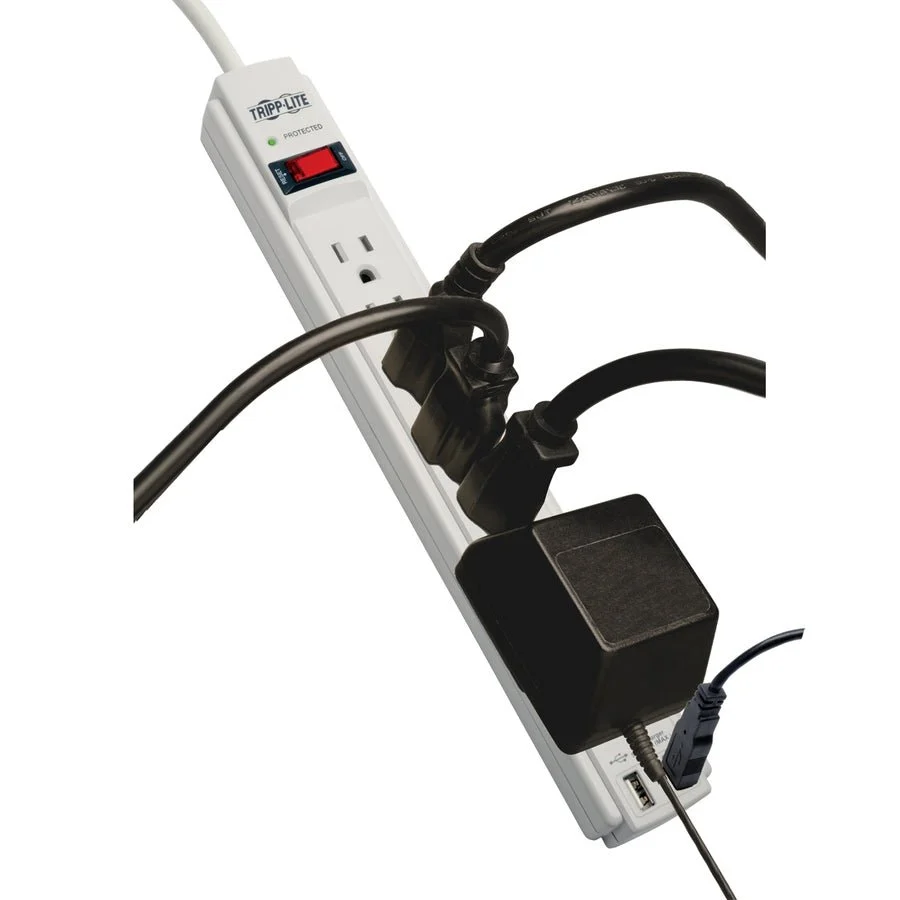 Tripp Lite Surge Protector Strip 120V USB 6 Outlet 6ft Cord 990 Joule - Image 2