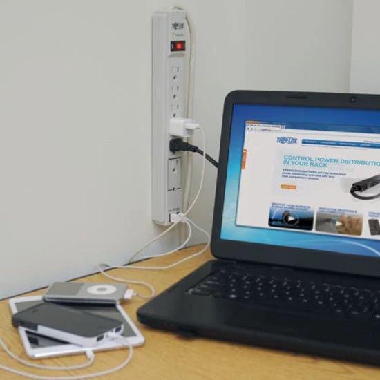 Tripp Lite Surge Protector Strip 120V USB 6 Outlet 6ft Cord 990 Joule - Image 4