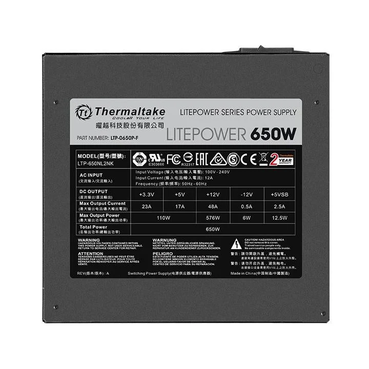 Thermaltake LTP-0650NPCNUS Litepower Series 650W Power Supply - Image 3