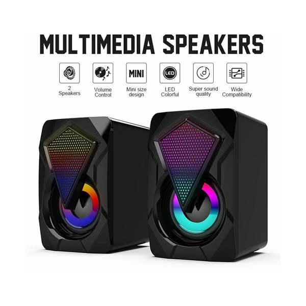 TopSku TS-RGB-3-5 USB Stereo Computer Speakers with Built-In RGB Lighting - Image 2