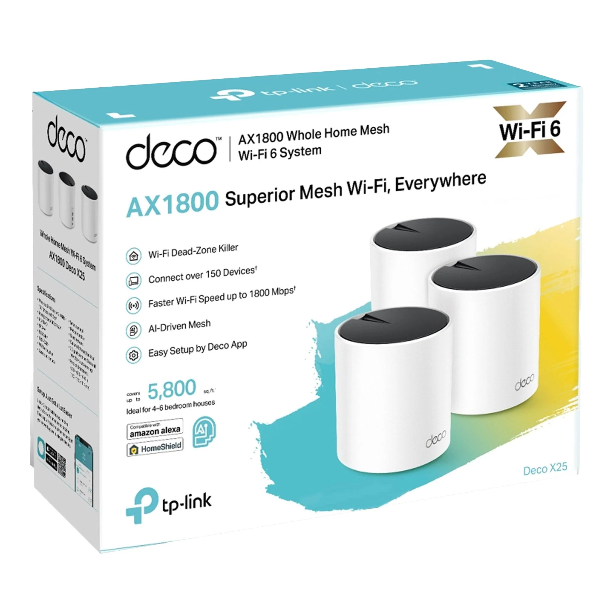 TP-Link Deco X25 AX1800 Whole Home Mesh Wi-Fi 6 System - 3-Pack - Image 2