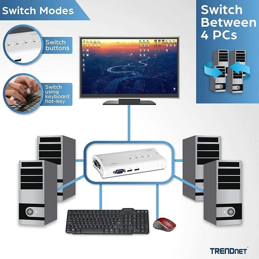 TRENDnet TK-407K 4-Port USB KVM Switch Kit - Image 8