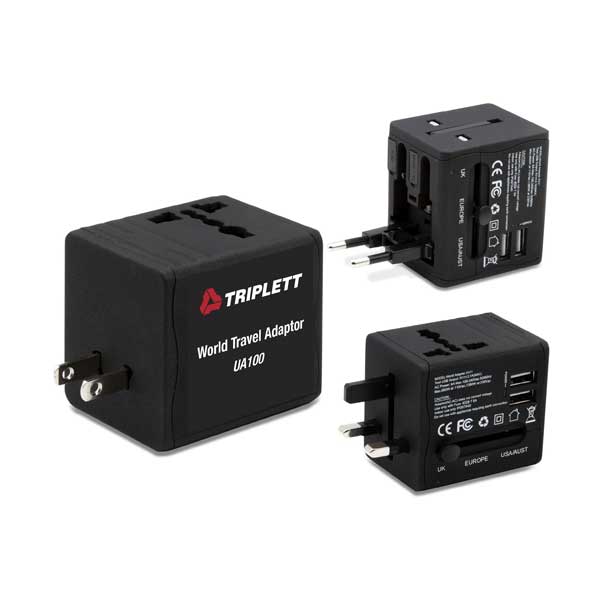 Triplett UA100 Universal International Travel Wall Adapter with Rapid Charge and Smart USB Technology - Image 2