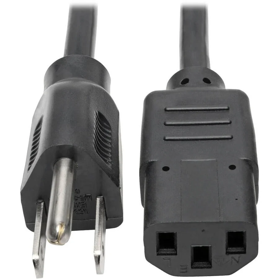 Tripp Lite P006-015 15ft 18AWG 10A Black NEMA 5-15P Male to C13 Female Desktop Computer AC Power Cable