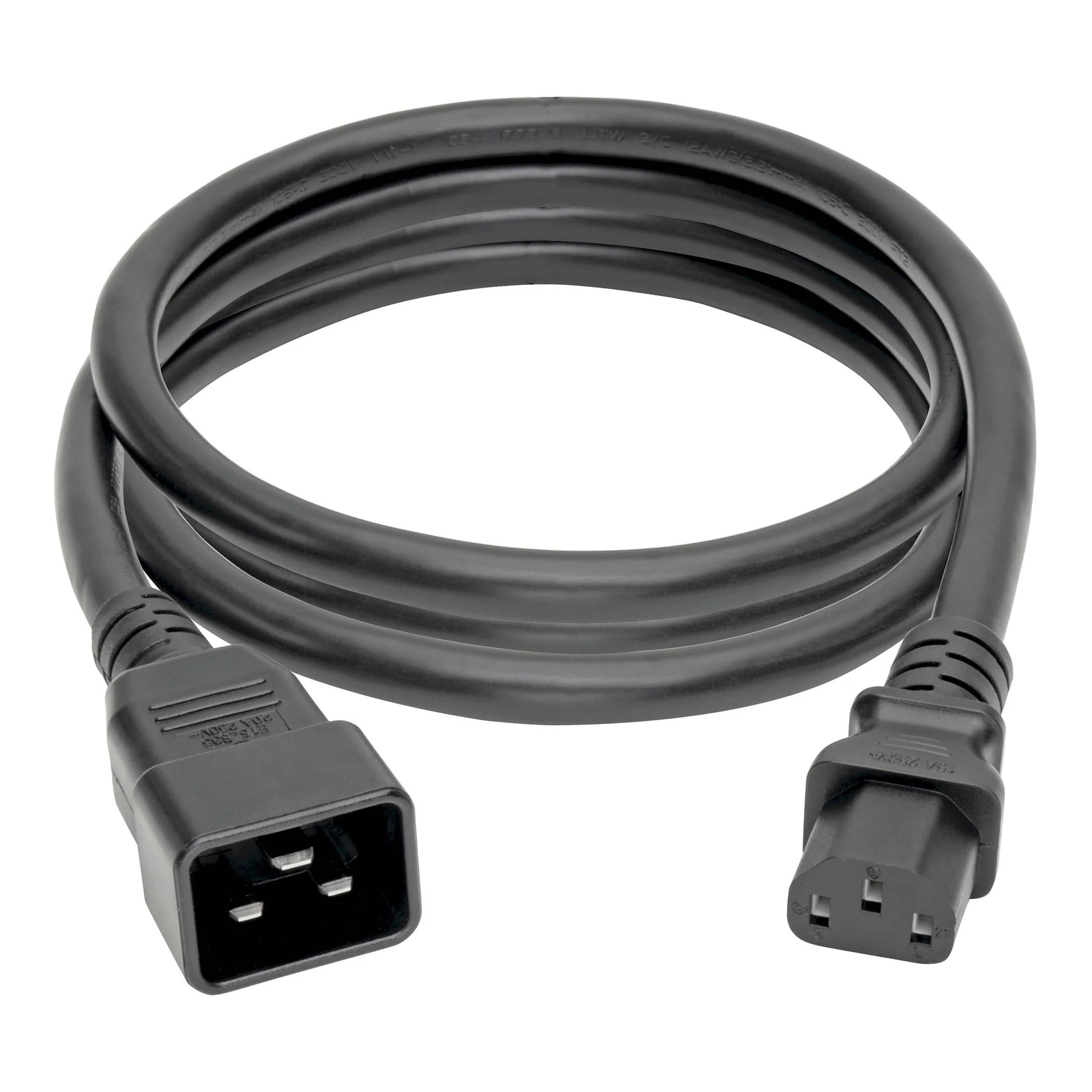 Tripp Lite P032-007 7ft Black 14AWG 15A 100-250V C20 to C13 Heavy Duty Power Cord - Image 4