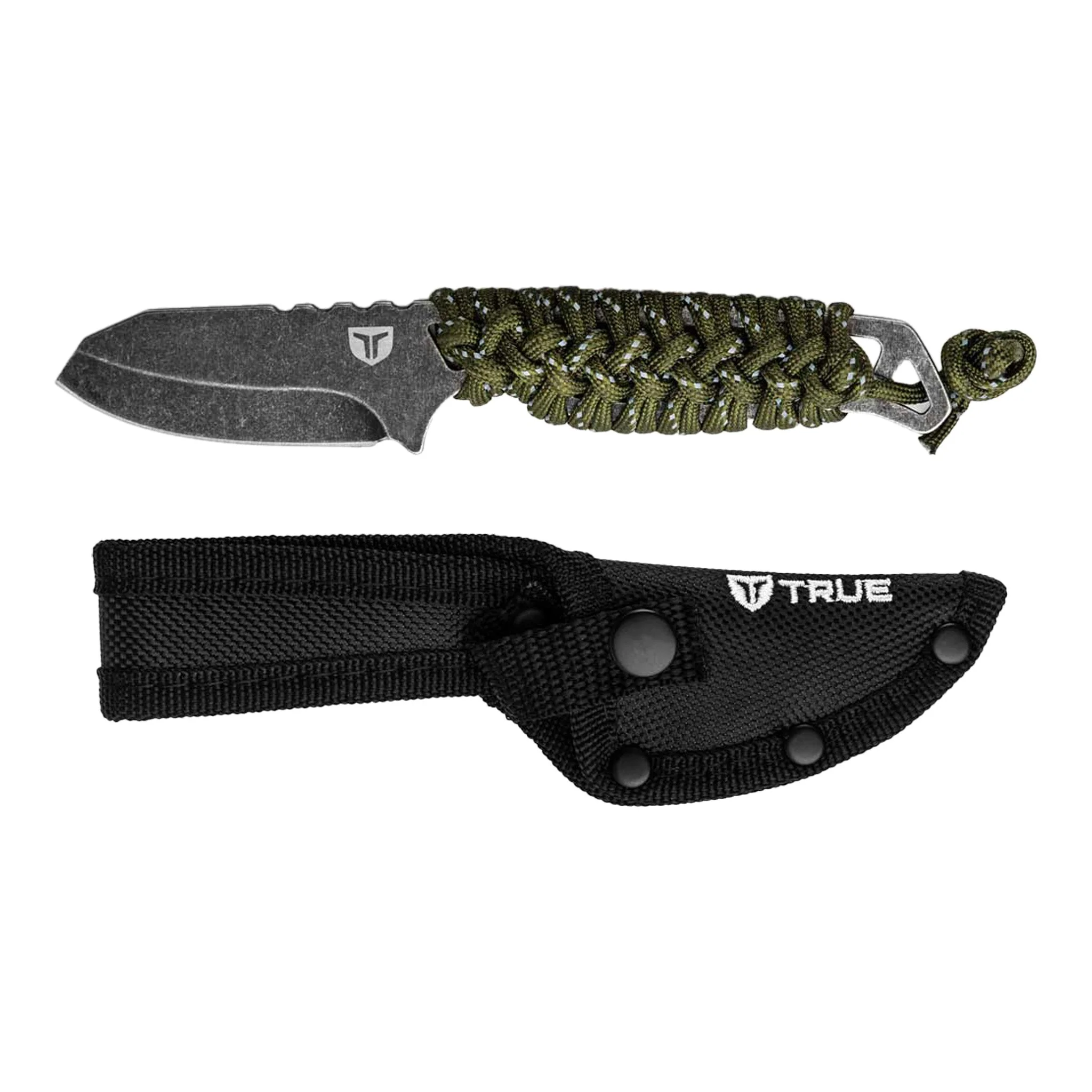 TRUE TRU-FXK-1020 2.4" Stonewashed Paracord Wrapped NEKKID Fixed Blade Knife - Image 2