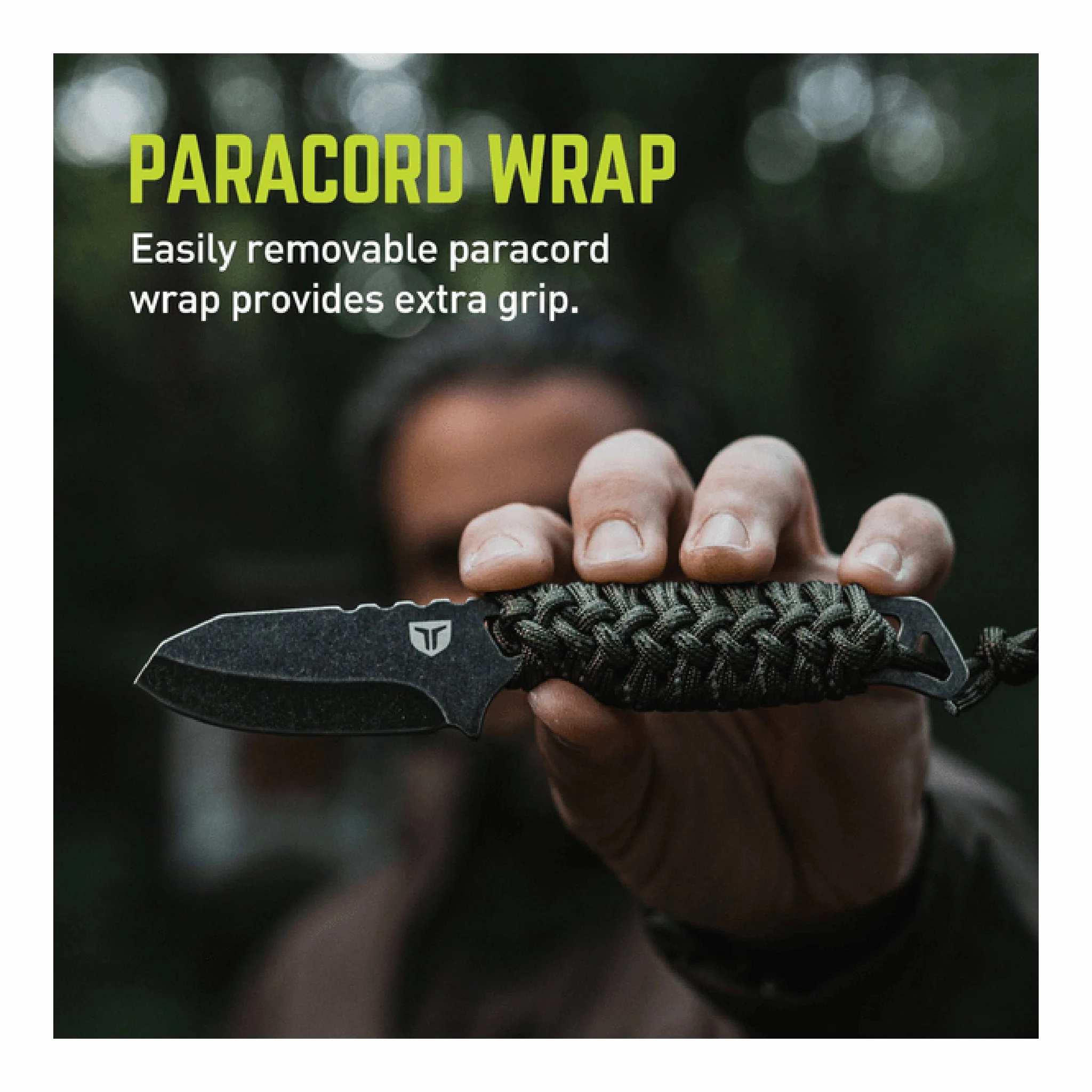 TRUE TRU-FXK-1020 2.4" Stonewashed Paracord Wrapped NEKKID Fixed Blade Knife - Image 6
