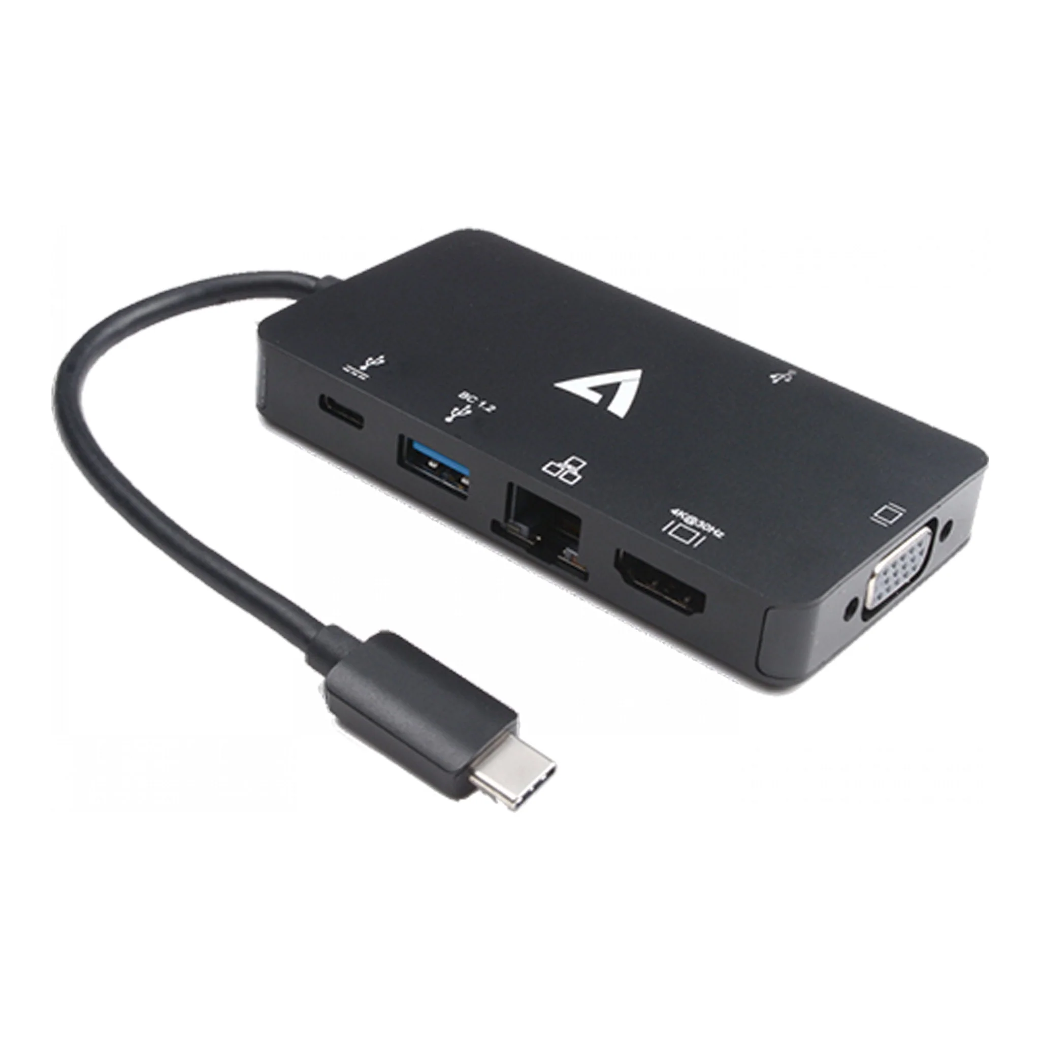 V7 V7UC-U3CRJ45HDVG-BLK 4K UHD 100W 20V 5A USB-C Docking Station - Image 2