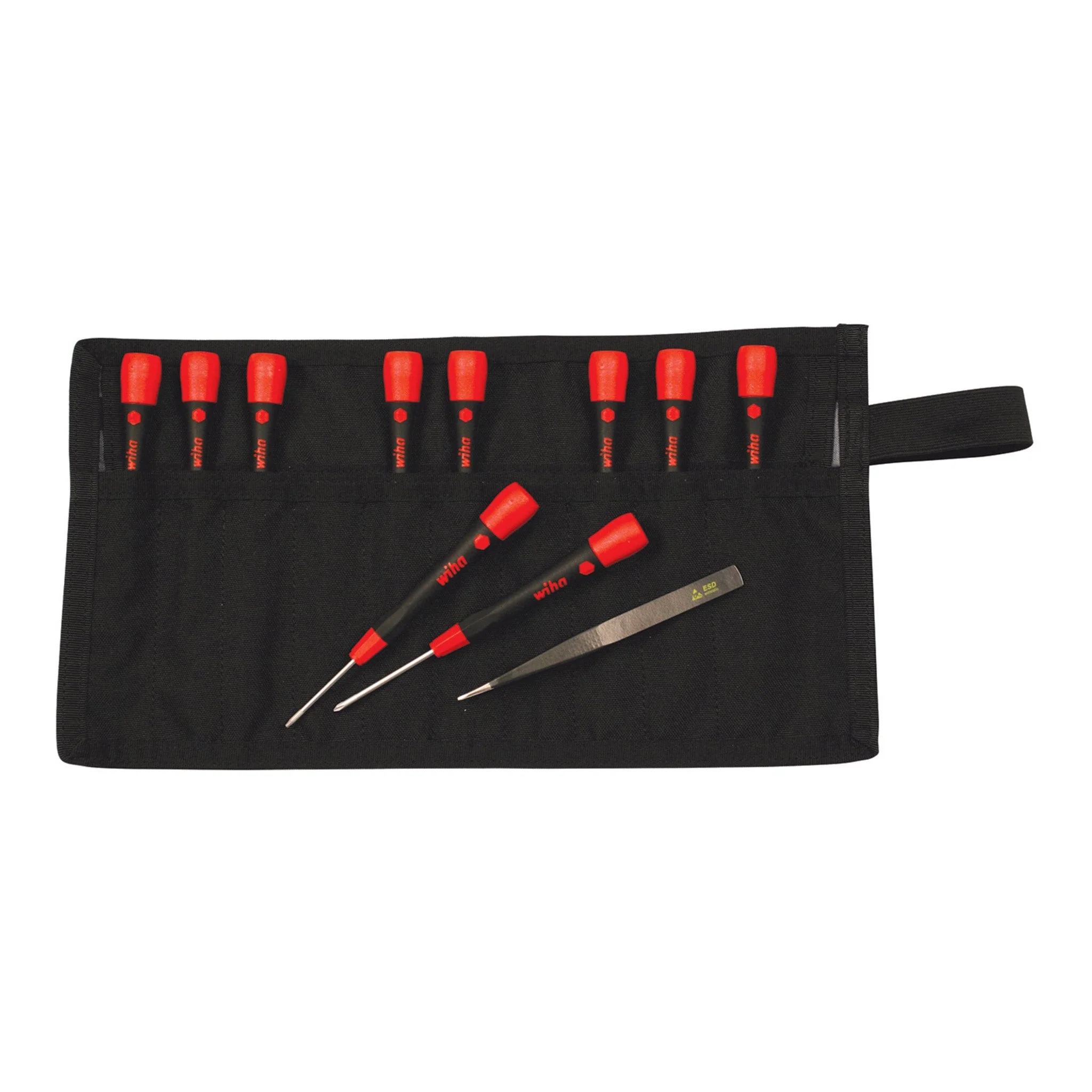 Wiha 26198 11-Piece PicoFinish Precision Screwdriver and Tweezers Smartphone Technician Set with Roll Pouch - Image 5
