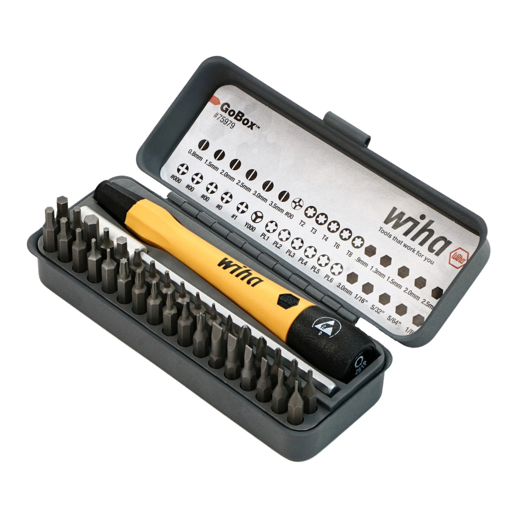Wiha 75979 36-Piece GoBox Electronics ESD Precision Micro Bit Set - Image 2